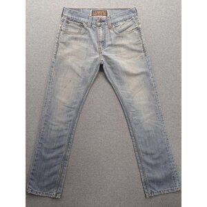 Levis 511 Jeans Mens 32x30 Light Wash Blue Skinny Slim Fit Stained Denim Comfort